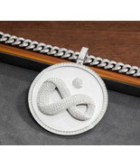 2.29 CT Round Simulated Diamond Men&#39;s Customized Pendant 925 Sterling Si... - $5,654.54 MXN