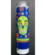 &quot;DAY OF THE DEAD&quot; Beautiful Sturdy Glass Prayer Candle 8&quot; Made In Mexico... - $7.91