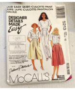 Vintage McCall’s 5213 Skirt Culotte Pants Size 8-22 Sewing Pattern - £3.90 GBP