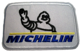 Michelin Tires Patch~Car Auto Racing~3 5/8&quot; x 2 3/8&quot;~Embroidered~Iron or Sew On - £3.04 GBP