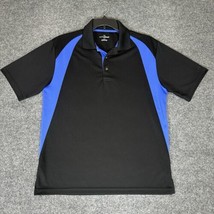 Grand Slam Polo Shirt Mens Large Black Blue Golf Short Sleeve Performanc... - $16.66