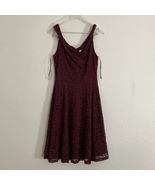 Ladies Dress by H•R Homrain (M) Maroon Lace Thin Strap Knee Length - $43.95