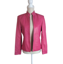 VTG Petite Sophisticate Womens Pink Leather Jacket Sz Small / P - $44.54