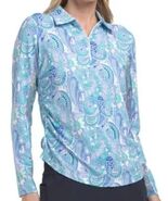 NWT IBKUL GLORIA PERI JADE  Long Sleeve Adjustable Polo Golf Shirt - XS S XXL - $59.99