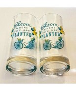 Blue Bicycle Bloom Where You Are Planted 16 oz Iced Tea Glass LOT Pint T... - $17.73