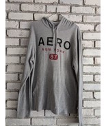 Aeropostale Hoodie Men XL Gray Aero New York 87 Pullover Sweatshirt Ther... - $10.69