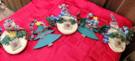 32&quot;Wooden Hand Painted Christmas Snowman Tree Garland Decoration Country... - $13.95
