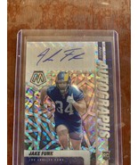 2021 Mosaic Jake Funk Auto Rookie Prizm Football Card Chargers - £23.26 GBP