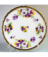 Royal Chelsea Pansy Salad Plate 4219A Yellow Lavender Gold Trim Scallope... - $26.74 CAD