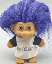 Vtg 1990s Russ Colorado Rockies Troll Doll 4&quot; Purple Hair MLB Baseball J... - $9.04