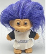 Vtg 1990s Russ Colorado Rockies Troll Doll 4&quot; Purple Hair MLB Baseball J... - £7.10 GBP