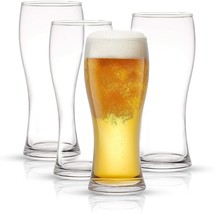 JoyJolt Callen Beer Glasses Set of 4 Pint Glass Capacity Pilsner 15.5oz Beer NEW - £26.13 GBP