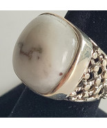 Agate Gemstone 925 Fine Sterling Silver Ring Size 8.5 Genuine Stone - $49.00