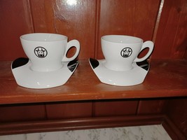 Bialetti Mukka Cow Cappuccino Ceramic Cups Saucers Latte Espresso Coffee Mugs  - £31.13 GBP