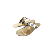 $850 PRADA SHOES Womens 37.5 Rhinestone Thong Slide Sandals *EXCELLENT* ... - $229.00