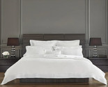 Sferra Classico White King Duvet Cover Solid Hemstitch 100% Linen Italy New - $489.25