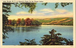 Vintage Linen Postcard Lake Keuka NY at Gerretts Point in the Finger Lakes - $9.99