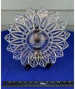 Vtg Federal Glass Petal clear large charger chop sandwich plate 11 1/2" ... - $14.99
