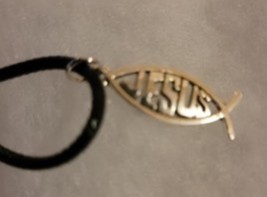 Christian Jesus Fish Necklace Silver Stainless Steel with Magnetic Clasp  - £10.78 GBP