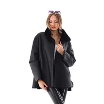 The Luxera Reversible Black Shearling Women Leather Jacket image 11