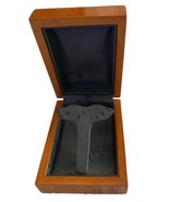 Solid Wood Presentation Earring Box With Leather Interior *Gift Box Exqu... - £27.77 GBP