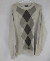Dockers Men&#39;s Comfort Touch 100% Cotton Beige Argyle Sweater Size 2XLT - $17.45