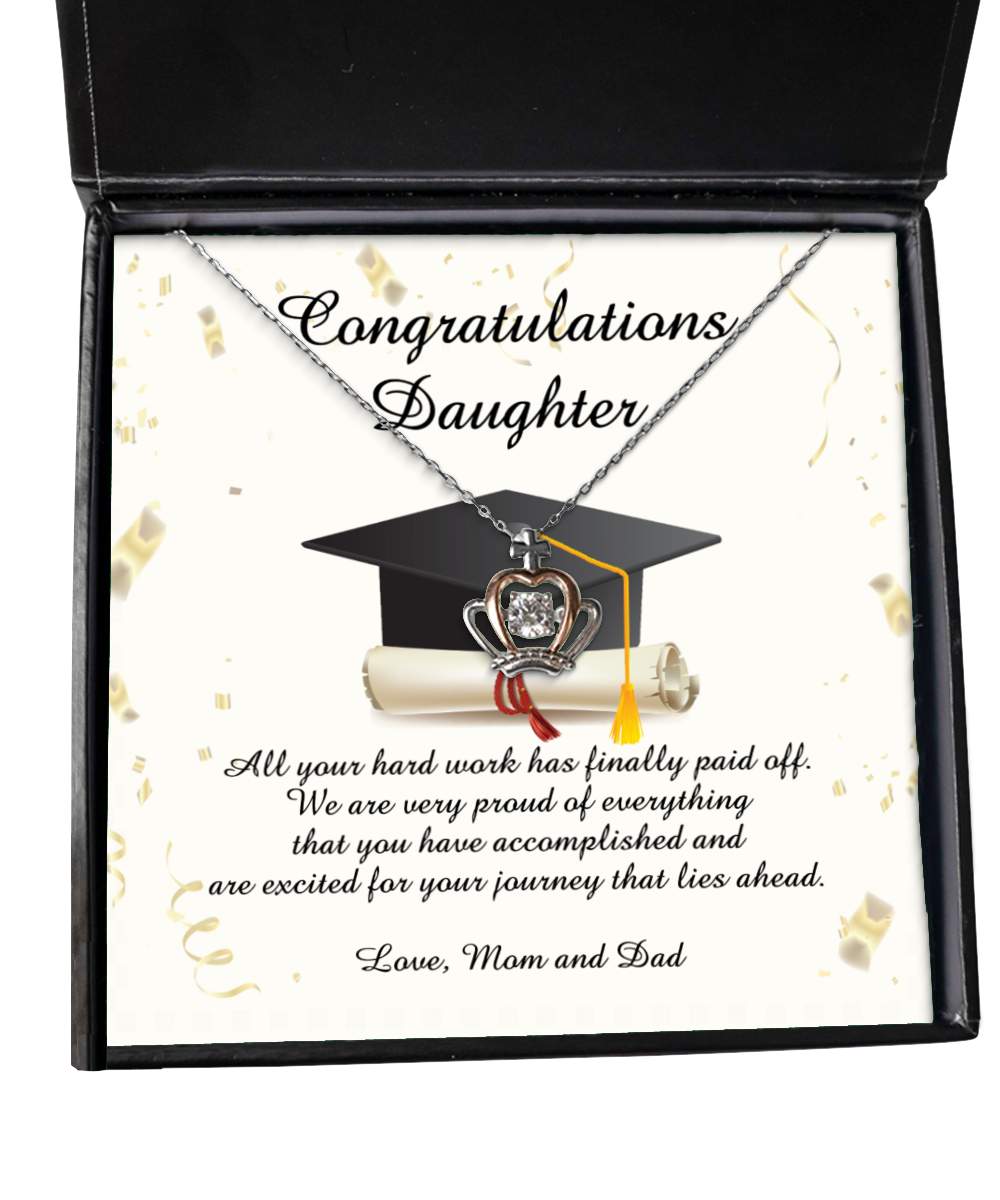 Graduation Necklace Hard Work Paid Off Crown-MC-NL - Necklaces & Pendants