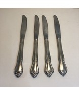 4 Dinner Knives Arbor Rose /True Rose Oneida USA Flatware 8.5&quot; - £15.56 GBP