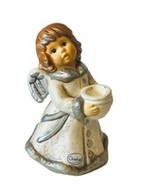Goebel Hummel Figurine Christmas vtg Germany Angel Silver candle holder 42083 - £31.10 GBP