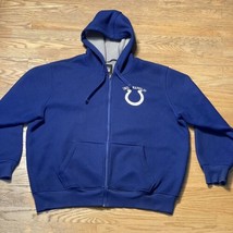 Indianapolis Colts NFL G III Waffle Knit Blue Full Zip Logo Hoodie *Small Flaws - £10.55 GBP
