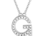 Micro pave &quot;g&quot; pendant Women&#39;s Necklace .925 Silver 280115 - £40.08 GBP