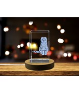 LED Base included | Scottish Fold Cat 3D Engraved Crystal Keepsake Gift - $25.99+