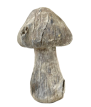 Mushroom Toadstool Large 8" High Wood Look Cement Realistic Detail 4.25" Wide image 3