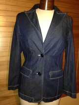 Votre Nom Women&#39;s Jacket Dark Blue Stretch Jean Jacket Size 4 - $23.76