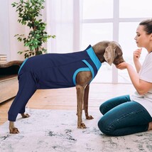 LelePet Dog Recovery Suit to Stop Licking Hind Legs &amp; Ab Wounds Navy Blu... - $334.76 MXN