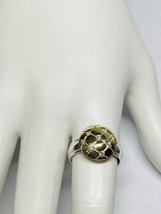 Vintage NOS 1980s 18K Yellow Gold &amp; Sterling Silver Genuine 0.27 ct Diam... - $575.00