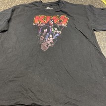 Kiss T Shirt Neon Band Black Classic Rock 2015 Size Mens Xl - £14.20 GBP