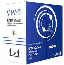 Vivo 1,000Ft Bulk Cat6 Lan Ethernet Cable Wire Utp Pull Box 1000 Ft Cat-6 Copper - £222.75 GBP