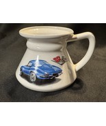 Vintage Corvette Love Mug by KARS Blue Stingray Art Ceramic Mug Korea - $27.28 CAD