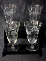 Vintage FOSTORIA  Etched Crystal ROSE 6&quot; Iced Tea Beverage Glass - Set Of 4 - $716.13 MXN