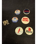 Vintage Political And Presidential Campaign Pins Nixon Burd Eisenhower KG - $33.92 CAD