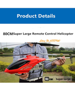 80CM RC Helicopter 3.5CH Alloy Frame Anti-Fall LED Lights 150 Meters Ele... - $85.04+