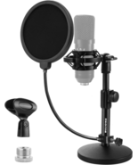 BILIONE Upgraded Desktop Microphone Stand, Adjustable Mic Stand Desk wit... - $31.39