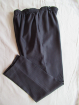 Vintage Alfred Dunner pants Size 8P black pin stripe  pull on inseam 29&quot; - $14.65