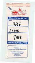 Cherry Hill Park A Monumental Experience Window Tag College Park Maryland - $14.85