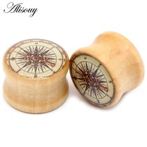 Alisouy 1pc Novel Natural Wood Ear Plugs Tunnels jewelry Gauges 8-20mm E... - £9.68 GBP
