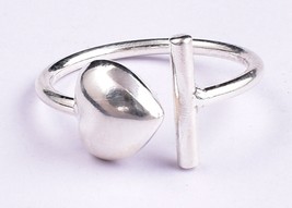 Sterling Solid Silver Heart Ring Gothic Ring Unisex Casual Wear Ring For Gift - £40.68 GBP+