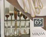 Mikasa Gold-Accent Cameo 24K Gold on 18/10 Stainless Steel 65 Piece Flat... - $172.26