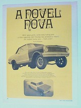 &quot;A Novel Nova&quot; Vtg March 1966 Magazine Page Chevy Nova Photo Yellow Black - £8.61 GBP