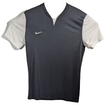 Nike Workout Shirt Black with White Sleeve Athletic Fit Short Sleeve Men... - $28.05